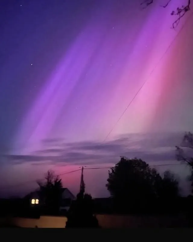 The northern lights over the farm at Dowra
